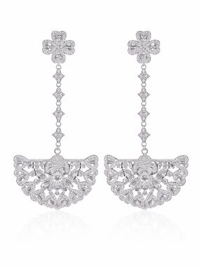 Swarovski Crystals The Randyne Long Fan Earrings